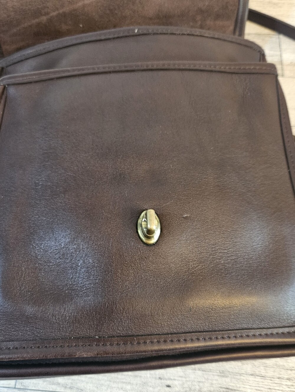 Vintage Coach Mahogany Brown Station Bag 1999 Top Handle Cross Body Made in USA - Picture 12 of 14